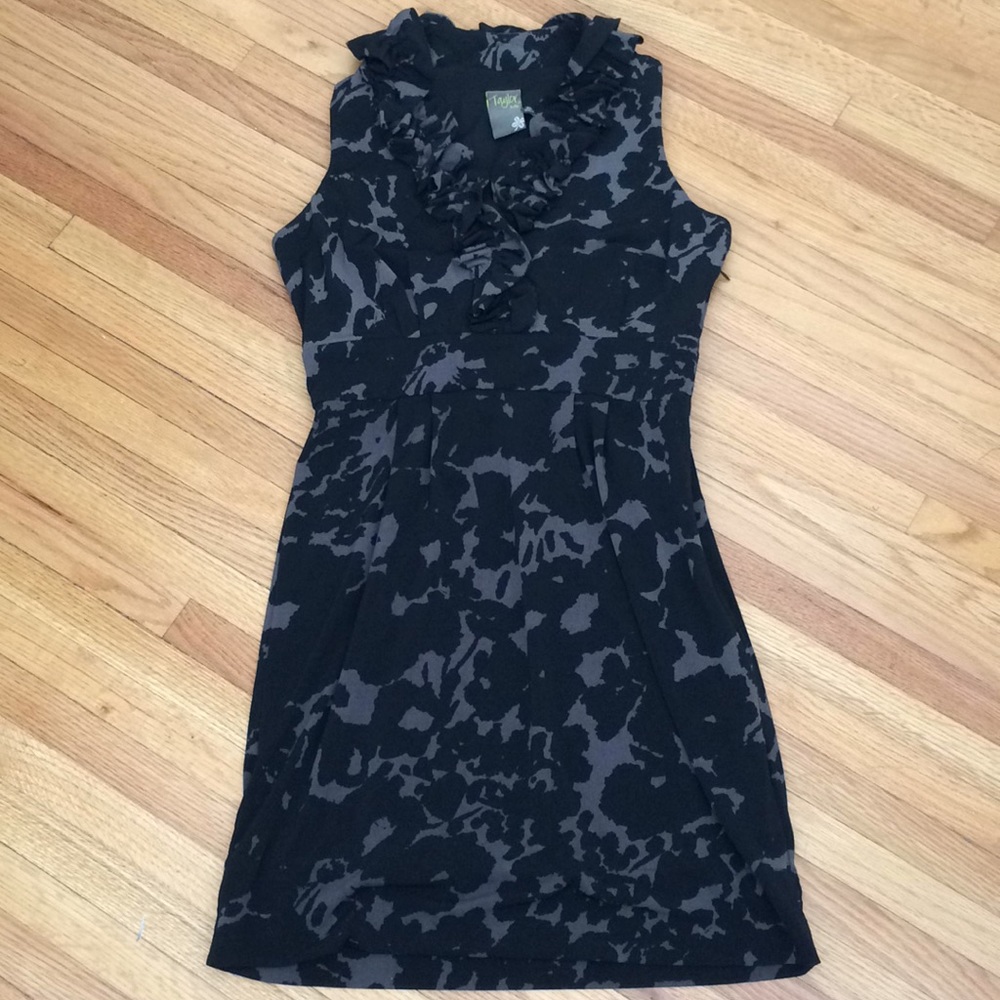 Taylor (Nordstroms) Ruffled neck sleeveless mini